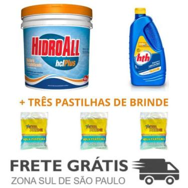 Imagem de Kit Clarificante MaxFloc HTH +1 Dicloro HCL Hidroall +Brinde
