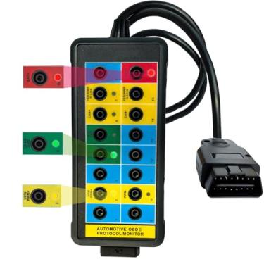 Imagem de Vanlison Caixa De Fuga Profissional Obd2 Com Indicador Led, Ferramenta Diagnóstico 16 Pinos, Testador Elétrico Automotivo, Detector Protocolo Automotivo Portátil, Monitor Teste Carro