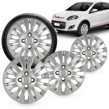 Imagem de Kit 4 Calotas Palio Attractive 10 A 11 Aro 13 Prata Cubo Baixo Grid