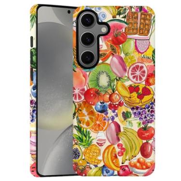 Imagem de Capa para Samsung Galaxy S24 FE, capa de telefone fosca macia com proteção de câmera - colagem de frutas