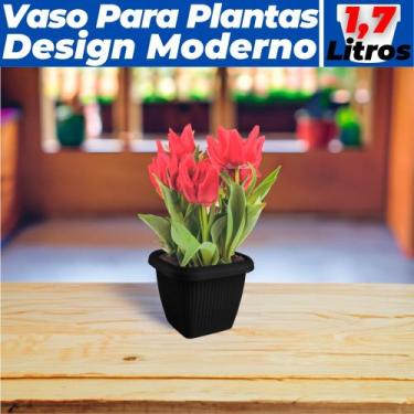 Imagem de Vaso De Plantas Design Moderno Decoração Casa Jardim 1,7L - Usual Brin