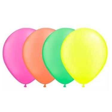 Imagem de BALÃO LISO REDONDO - PIC PIC Nº09 - NEON SORTIDO - Pacote com 25 unida