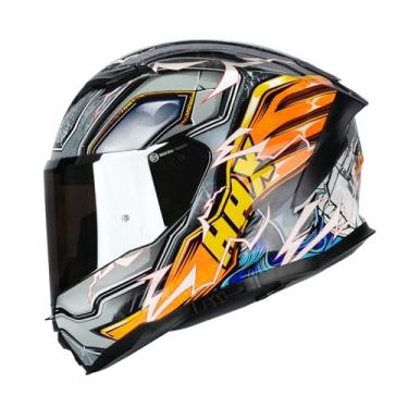Imagem de HAX Capacete facial Aerodinâmico Force Glow-in-The-Dark para Street & E-Bikes Certificado DOT e ECE - Viseira dupla aprimorada, tamanho adulto, Pinlock Ready Thunder Orange XXL
