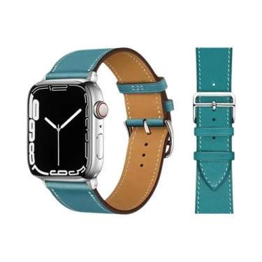 Imagem de Pulseira De Couro Unissex Para Apple Watch 46mm 44mm 41mm 45mm 38-42mm