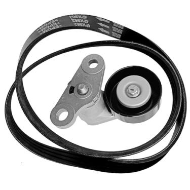 Imagem de stymart Kit tensor de correia de transmissão serpentina A/C compatível com Chevy Silverado Yukon GMC Sierra Tahoe Suburban, Chevy Escalade Avalanche 2002-2008 substitui OE ACK040378HD 19311139 90K