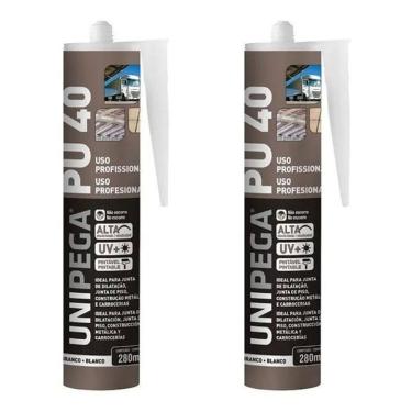 Imagem de 2X Kit 2 Silicone Pu40 Adesivo Selante Poliuretano Branco 40