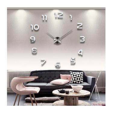 Imagem de Relógio De Parede Gigante - 94 Cm De Diâmetro Cor Prata