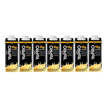 Imagem de Kit 7 YoPRO Bebida Láctea UHT Banana 15g de proteínas 250ml