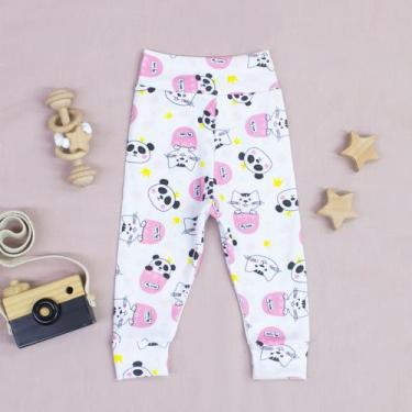 Imagem de Calça de Bebê Malha Ribana Confortável e Fácil de Vestir Panda - FLOR 