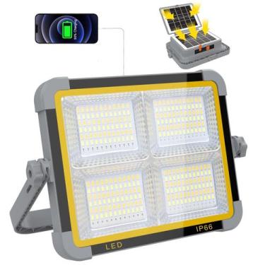Imagem de Luz de trabalho ERAY LED recarregável com painéis solares 9000mAh cinz