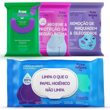 Imagem de Free Wipes Antisséptico, Íntimo, Nº2 E Demaquilante Kit