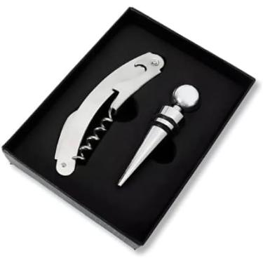 Imagem de Kit Abridor e Tampa de Vinho em Aço Inox – Design Elegante, Alta Durabilidade e Conservação do Sabor