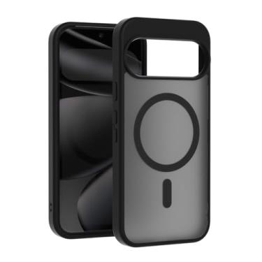 Imagem de ZCDAYE Capa para Google Pixel 9/9 Pro compatível com Magsafe, capa de telefone transparente fosca à prova de choque anti-impressão digital para Google Pixel 9/9 Pro (6,3 polegadas), preta