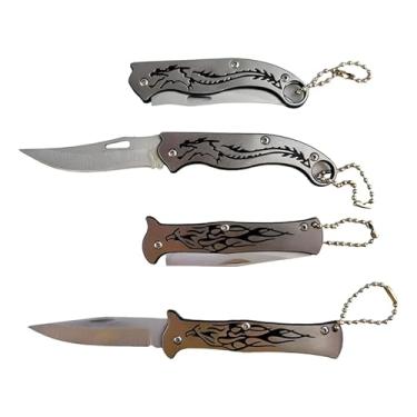 Imagem de Kit 4 Canivetes Manuais Pesca Camping Alpinismo Mergulho Aço Inox Premium