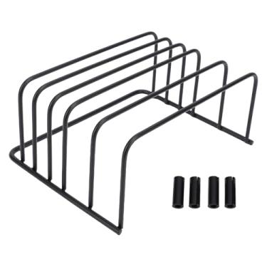 Imagem de Prateleira organizadora de tábua de corte Armário multifuncional Bancada de cozinha Tampa de panela Suporte de metal de armazenamento Engrossar aço carbono Silicone 18 x 14 x 8 cm