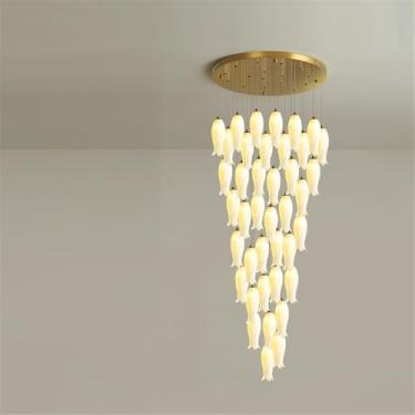 Imagem de Contemporâneo Girar Pendente Lâmpada LED Moda Criatividade Sala de Estar Restaurante Quarto Villa Hotel Edifício Duplex Candelabro (D A 40 luzes)