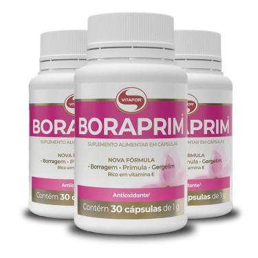 Imagem de Kit 3 Óleo De Borragem E Prímula 1G Boraprim Vitafor 30Cáps