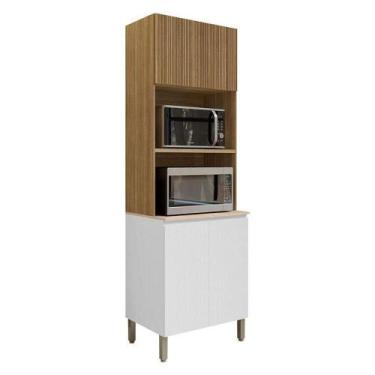 Imagem de Armário Paneleiro Art 6007 Duplo Forno Freijó ártico Riscatto - Kits P