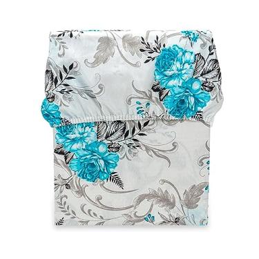 Imagem de Lençol Casal 40cm Avulso C/Elástico Estampado 180 Fios (Flores Tiffany)