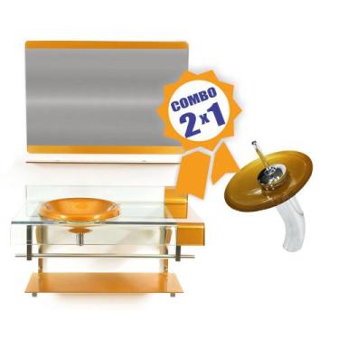 Imagem de Combo 2 em 1 - Gabinete 90cm Inglaterra + Torneira Ibiza - EKASA, Dour