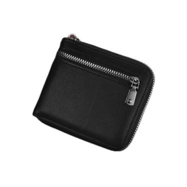 Imagem de Carteira masculina com zíper de grande capacidade, com bolso longo, curta, porta-cartões de visita, 4 compartimentos para cartões, 2 bolsos com zíper para guardar moedas, 1 janela para identidade, 1