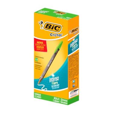 Imagem de Caneta Esferográfica 1.6mm, BIC, Cristal Intenso Fashion, Verde, 12 Unidades