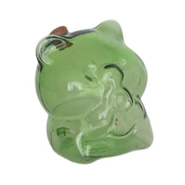 Imagem de KiBcsLic Cofrinho de vidro transparente para decoração de casa, caixa de dinheiro decorativa transparente para economia de dinheiro, cofrinho para bar em casa, Verde