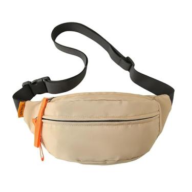 Imagem de Pochete para homens e mulheres, bolsa de cintura transversal, bolsa de cinto para viagem, caminhada, caminhada, ciclismo, fácil de carregar qualquer telefone, carteira, Caqui, Tendência