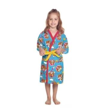 Imagem de Roupão Banho Infantil Aveludado E Atoalhado - Lepper - Colorido - Igual ao da Foto - Skye Patrulha Canina - M- 6 a 8 ano