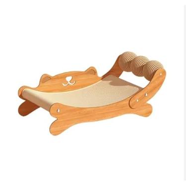 Imagem de Sofá grande de madera maciza para Gatos, reclinável, com forma de concubina imperial, resistente ao desgaste, sin migas, con garra de gato integrada, empaquetado en caja.