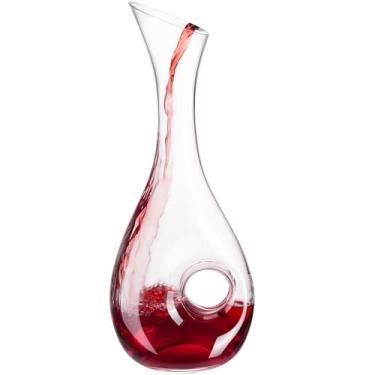 Imagem de Decantadores de vinho de 1200 ml, garrafa de vinho soprada à mão, decantador decorativo de caracol perfurado para vinhos tintos perfumados, arejar e distribuir aromas, sedimentos separados, jarra de