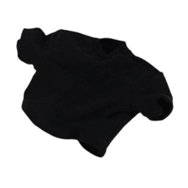 Imagem de KiBcsLic Roupa para boneca de ação em escala 1/6, camiseta curta casual feminina, vestido em miniatura para bonecas de 30 cm (12 polegadas), Preto