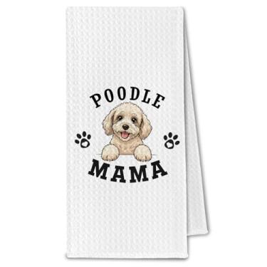 Imagem de ChissNook Toalhas de cozinha Poodle, Dog Mama Presentes Poodle padrão para mulheres e mães de cães, presentes para amantes de cães, toalhas de mão decorativas para banheiro, 40 x 61 cm