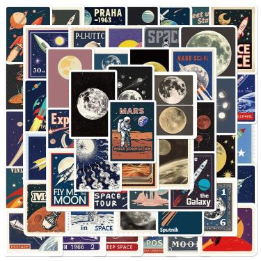 Imagem de Adesivos Spaces Travels Planners, vinil impermeável, 50 unidades