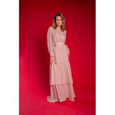 Imagem de Vestido Longo Ametista Velvet - Nude - Amey, M