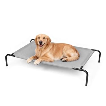 Imagem de STARLATTA Cama elevada para cães grandes, berços elevados, para ambientes internos e externos, rede impermeável para animais de estimação com malha respirável lavável, à prova de mastigação, cinza 127