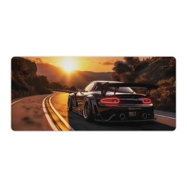 Imagem de Black Warrior JDM Rx7 Sunset Tapete de mesa de carro esportivo tapete de mouse pad antiderrapante grande material de escritório tapete de mesa de borracha impermeável para escritório jogo casa 40 x 90