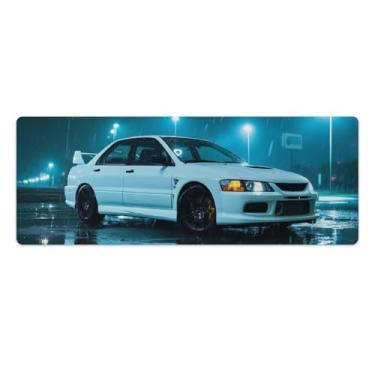 Imagem de HouLaiZhe JDM Lancer Looks Cool in The Rain Gaming Mouse Pads JDM Car Desk Pads Grandes Mousepads para Teclado Desktop Tapete de Computador 30 x 80 cm