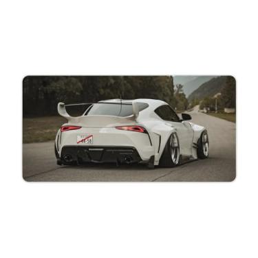 Imagem de Modificado Carro JDM Branco Sup Mesa Mesa Tapete de Mouse Pad Antiderrapante Grande Material de Escritório Tapete de Mesa Impermeável Borracha Mesa Escrita Pad para Escritório Jogo Casa 30 x 60 cm