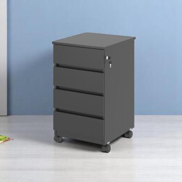 Imagem de Gaveteiro 04 Gavetas Com Trava Volunt Preto