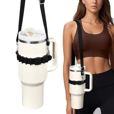 Imagem de Porta Garrafa com Cinto de Ombro Ajustável Compatível Tumbler Owala Hydroflask etc Acessórios para Água Silicone Múltiplas Maneiras Transporte Caminha