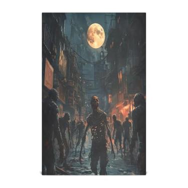 Imagem de Joisal Toalhas de cozinha Zombie Horde Dark Alley 71 x 45 cm, toalhas de mão super absorventes para banheiro, 6 peças