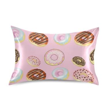 Imagem de Fronhas coloridas de cetim de desenho animado rosa rosa fronhas macias refrescantes cama personalizada padrão King Queen fronhas tamanho padrão 66 cm x 50 cm