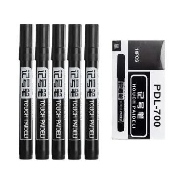 Imagem de Conjunto De Canetas Marcadoras De Tinta Preta Com Ponta Larga Não Apag