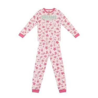 Imagem de Pijama infantil menina escrita brilha no escuro Brandili-Feminino