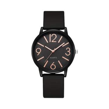 Imagem de Relógio Casual Feminino Com Mostrador Árabe Pulseira De Silicone Moda 