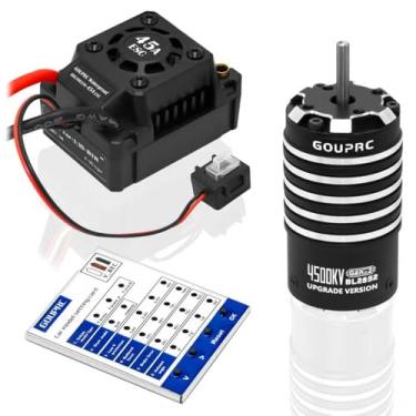 Imagem de GOUPRC BL2852 4500KV Brushless Motor Shaft 3.175mm Diameter with Upgrade Gen-2 45A Brushless ESC with Programming Card Combo Set for 1/12/14/16 RC Car Buggy Truck