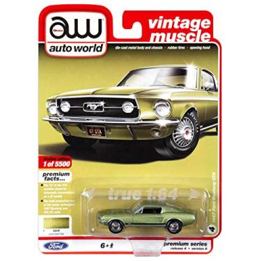 Imagem de Auto World 2019 1:64 Premium 4A Lime Gold 1967 Ford Mustang GTA