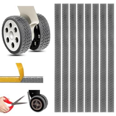 Imagem de DINTSTYLE 8 peças de capas de rodas de silicone, capas de roda de mala, protetor de roda de bagagem de silicone cortável, choque silencioso de redução de ruído para malas giratórias ou cadeira de
