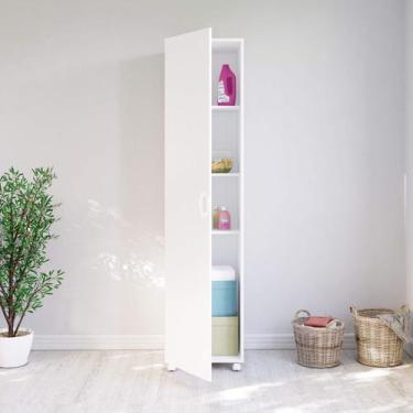 Imagem de Armário Multiuso 1 Porta 3 Prateleiras - Politorno, Branco